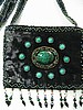 Charcoal gray small purse w/ 10 pts. around center